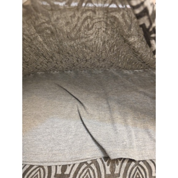 Athleta Womens Long Sleeve V Neck Dress Gray Geometric Ruched Size L - Picture 12 of 16